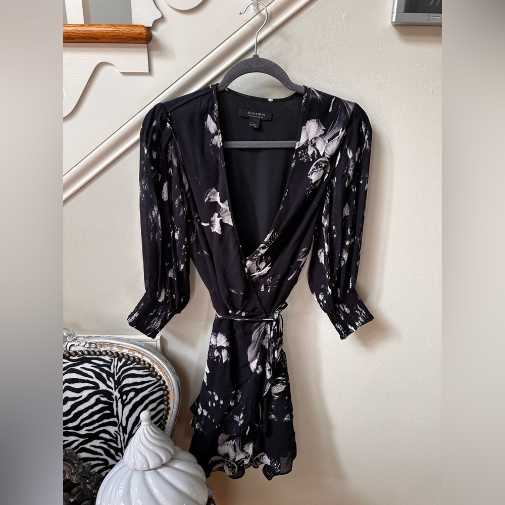 All Saints Wrap around dress. Flowy and sexy size us 2